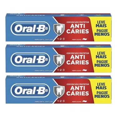 Imagem de Kit C/3 Creme Dental Oral-b 1-2-3 Anticáries 150g