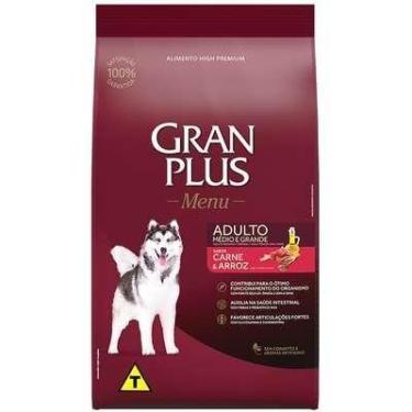Imagem de Ração Seca Gran Plus Menu para cães adultos de porte médio e grande, s