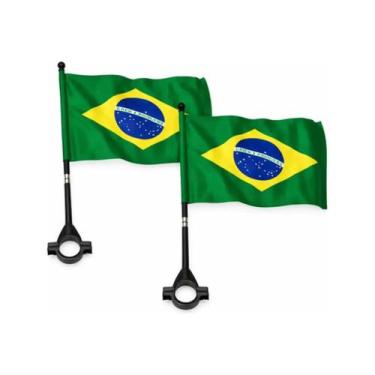 Imagem de Kit 2 Bandeiras Do Brasil Moto Bike Torcida Copa Do Mundo Brasil - Evo