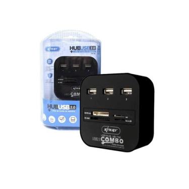 Imagem de Hub USB 2.0 3 Portas com Leitor de Cartão HB-T58 Knup