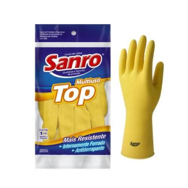 Imagem de Luva Emborrachada G Amarela Top - Sanro