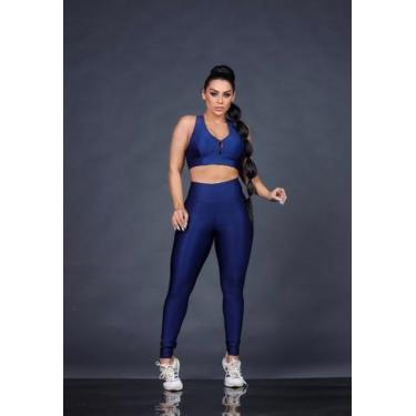 Imagem de Conjunto de academia feminino - Afrofitness , Azul, G