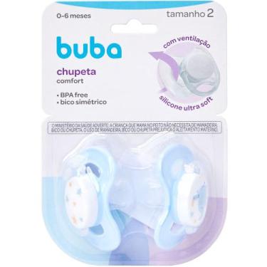 Imagem de Kit Chupetas Buba Comfort Tam 2 Elefante Azul - Buba