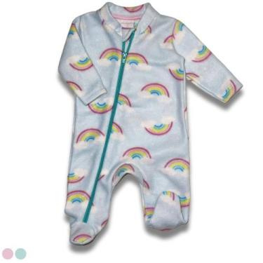 Imagem de Macacão Inverno Soft com zíper e  pezinho Bebê 3 a 12 meses - Minhoque