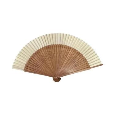 Imagem de 1pc ventilador dobrável de bambu retro, ventilador portátil de verão, 
