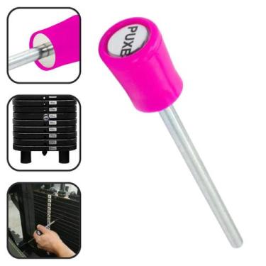 Imagem de Pino Engate De Carga Com Imã Universal Rosa Para Pesos Academia Fitnes