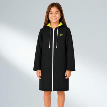Imagem de Roupão De Natação Infantil New Malta Speedo - PRETO AMARELO NEON P, Pr