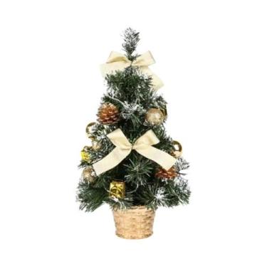 Imagem de Mini Árvore De Natal Com Luzes, Decoração De Mesa, Neve Espessa E Efei