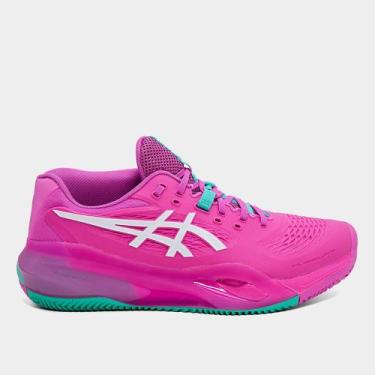 Imagem de Tênis Asics Gel Resolution X Saibro Masculino, Rosa, Branco, 40