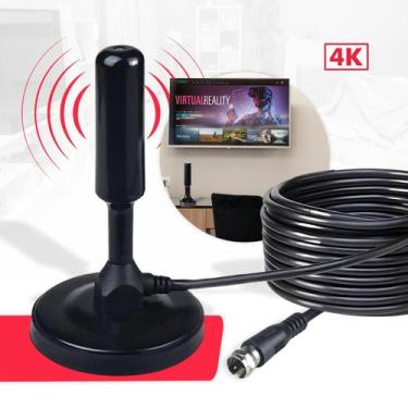 Imagem de Antena Digital 4k Smart Tv Full Hd Amplificada Interna E Externa Cabo 