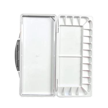 Imagem de Mibee Caixa de paleta de tinta aquarela portátil Bandeja de tinta dobrável para aluno. Artista iniciante Pintura em aquarela acrílica a óleo, cor aleatória