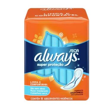 Imagem de Absorvente Always Super Proteção Cobertura Seca Sem Abas 8 Unidades PROCTER & GAMBLE