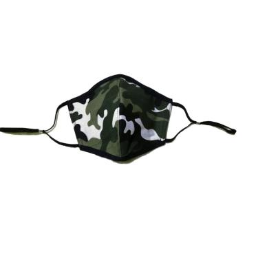 Imagem de 2 Máscaras Lavável Estampada 3 Camadas  Camuflada Verde P