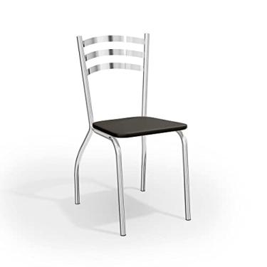 Imagem de Conjunto 4 Cadeiras Portugal Crome 4C007CR-110 Preto - Kappesberg