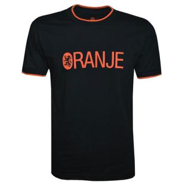 Imagem de Camiseta Liga Retrô Oranje Estampa Central Preto