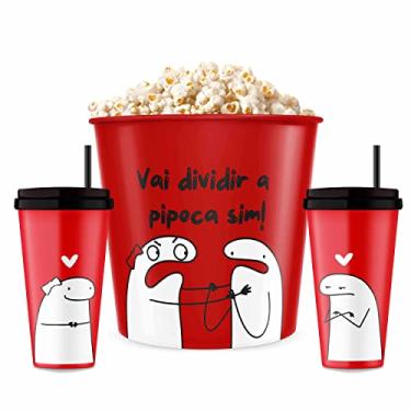 Imagem de Kit 2 Copos e Balde Meme Flork Meme Divertido Meme Bento