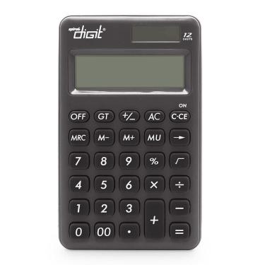 Imagem de Calculadora de bolso (bat solar 12 díg) preta 1200 Spiral Digit bt 1 un