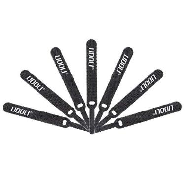 Imagem de UDOLI 50 abraçadeiras reutilizáveis para cabos de fixação, tiras de gerenciamento de fios, fitas de cabo, suporte de corda, ferramenta organizadora de cabos, perfeita para casa, escritório e oficina, gancho e laço (preto)