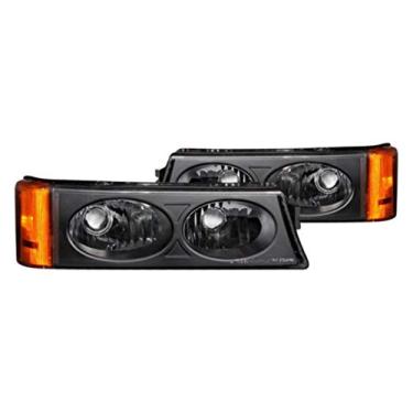 Imagem de ANZO USA 511036 Chevrolet Avalanche/Silverado Conjunto de luz de estacionamento de lente de cristal preto - (vendido em pares)