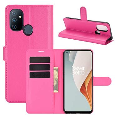 Imagem de YUNCHAO Caixa de telefone Para OnePlus Nord N100 Litchi Texture Horizontal Flip Case Protetora com Slots & Card Slots & Carteira capa para celular