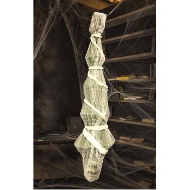 Imagem de Decorações de Halloween ESSENSON para uso ao ar livre – Corpos suspensos de 178 cm para o interior do corpo esqueleto assustador dentro da teia de aranha para o jardim de Halloween Decoração de casa assombrada para ambientes internos e externos