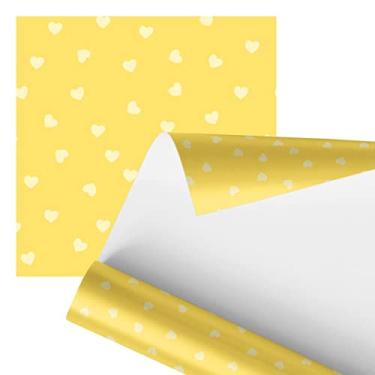 Imagem de Papel De Parede Adesivo Corações Amarelos Minimalista 2,80m
