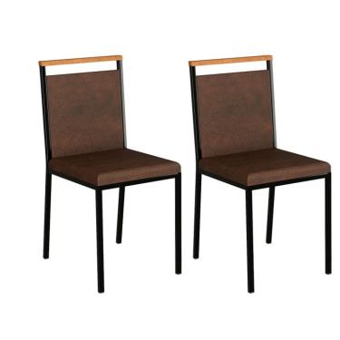 Imagem de Conjunto com 2 Cadeiras Penélope Tabaco e Preto