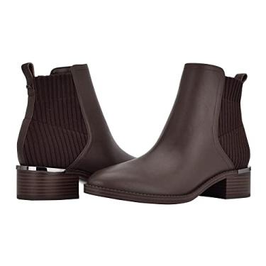 Imagem de Calvin Klein Bota de cano curto feminina Deandre, Marrom escuro, 5.5