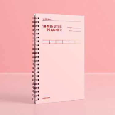 Imagem de [MOTEMOTE] Planejador de 10 minutos com chip colorido de 100 dias (rosa quartz)/planejador de estudos/agenda