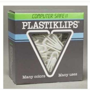 Imagem de Plastiklips Clipes de papel tamanho grande pacote com 200 branco (LP-0610)