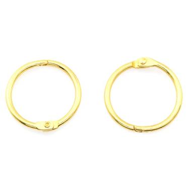 Imagem de Lind Kitchen Anel de livro de 25 peças, anéis de fichário de folhas soltas douradas, clipes de anel de folha solta de metal para caderno diário de fotos DIY planejador dourado (dourado)