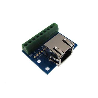 Imagem de Placa de breakout com conector Ethernet RJ45 com terminais de parafuso de LED