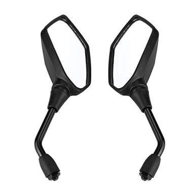 Imagem de Fydun Espelhos de motocicleta 1 par universal de 10 mm espelho retrovisor traseiro de motocicleta esquerdo e direito compatível com/substituição para bicicleta elétrica/ciclomotor/scooter (preto)