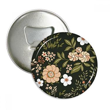 Imagem de Abridor de garrafas de tinta branca com flores selvagens e ímã de geladeira emblema multifuncional