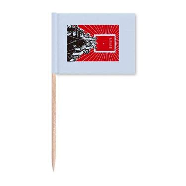 Imagem de Sinalizadores de palito de propaganda educacional vermelho chinês marcadores decoração de festa