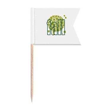Imagem de Bandeiras de palito de dente de árvores caduvas para outono marcadoras de etiquetas para bolo de festa comida prato de queijo