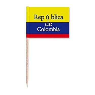 Imagem de Bandeira Nacional Colômbia Inglês Palito de Dentes Bandeira Marcador Topper Decoração de Festa