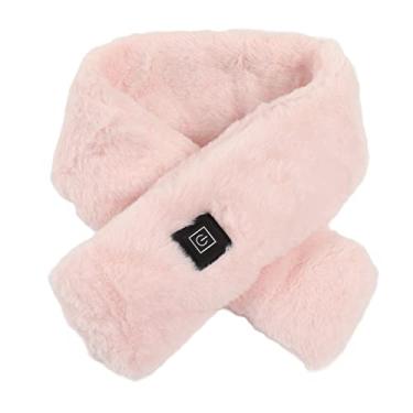 Imagem de Lenço elétrico aquecido, 3 configurações de temperatura almofada de aquecimento de pescoço aquecedor de pescoço aquecimento rápido para alívio da dor, 82 cm lavável inverno cachecol de aquecimento USB aniversário Natal (rosa)