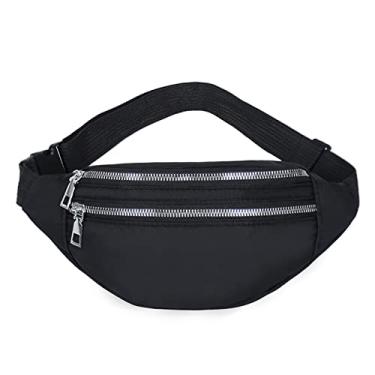 Imagem de Pacote de bebê masculino e feminino, pacote de moda à prova d'água com cinto ajustável, bolsa de cintura casual, adequada para viagens, esportes corrida., Preto, Pacote casual