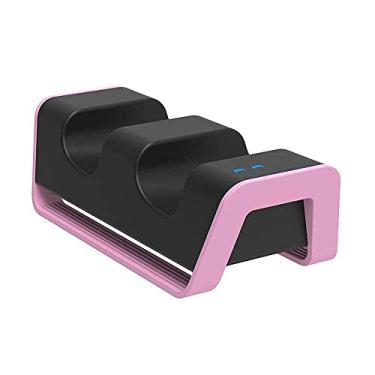 Imagem de O controlador TwiHill é adequado para suporte do controlador sem fio PS5, base do controlador de jogo PS5, suporte duplo do controlador PS5 duplo (Rosa)