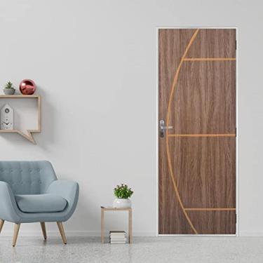 Imagem de Kit Porta Melamínica Açomad Decorativa Gaúcha Mgm Carvalho Quebec