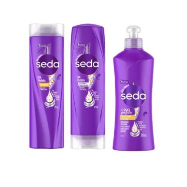 Imagem de Seda Kit Liso Perfeito 325 Ml (Shampoo, Condicionador, Creme Para Pent