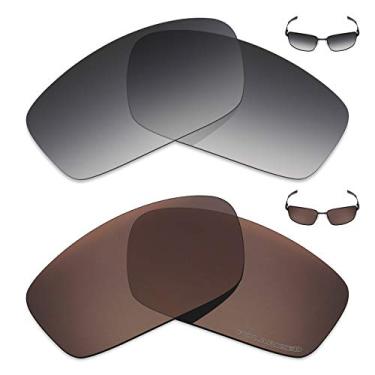 Imagem de Mryok+ 2 pares de lentes polarizadas de substituição para óculos de sol Oakley Splinter – Cinza dégradé tingido/marrom bronze