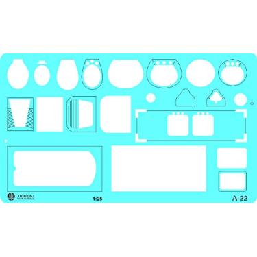 Imagem de Gabarito de Sanitários com Perfis Externos e Internos, A-22, Trident, Acrílico Azulado, 19 x 11 cm