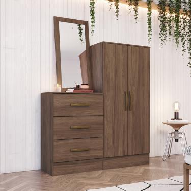 Imagem de Cômoda Sapateira Chris 2 Portas 3 Gavetas Casa 812 - Castanho HP