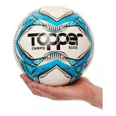Imagem de Bola De Futebol De Campo Slick 2020 Topper Azul E Branca
