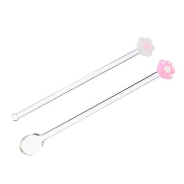 Imagem de 1 Conjunto Vareta Mistura De Bebida Varinha De Mistura De Café Decoração Rosa Agitadores De Café Decoração De Cristal Agitadores Para Beber Sumo Vidro Terno De Cristal Reutilizável