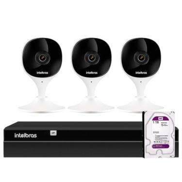 Imagem de Kit 3 Câmeras Wi-Fi iMx C Intelbras Visão Superwide e Inteligência Artificial Branca + Gravador Digital Intelbras NVR NVD 1404 4 Canais + HD 1TB