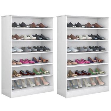 Imagem de Kit 2 Armários Multiuso Sapateira Bella Branca