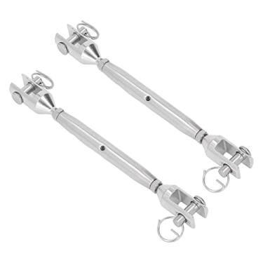Imagem de Esticador de aço inoxidável, 2 PCS Esticador M8 Rosca Esticador de aço inoxidável Tensor de corda de fio Parafuso marinho Hardware de aparelhamento para,